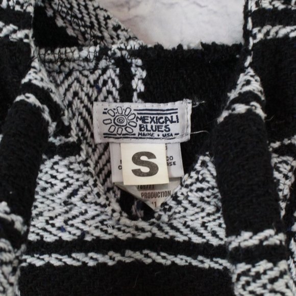 Mexican Blues Blue Baja Kangaroo Pocket Hooded Rug Style Sweater Size S - Picture 6 of 9
